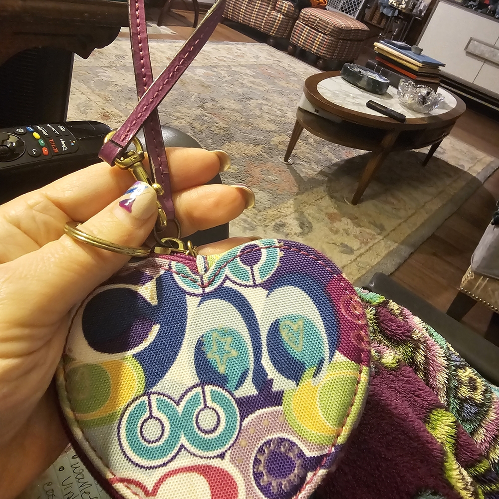 Coach Poppy Vibrant Heart-Shaped Wristlet